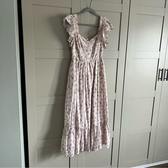 Floral Ruffle Sleeve Maxi Dress- Petal and Pup - Picture 3 of 8